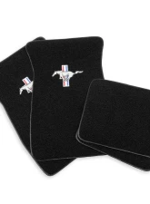 Scott Drake Embroidered Carpet Floor Mats Running Pony Logo Black Ford Mustang 1964-1973                                     - ACC-FM-EMB-BK - Image 5