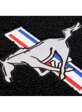Scott Drake Embroidered Carpet Floor Mats Running Pony Logo Black Ford Mustang 1964-1973                                     - ACC-FM-EMB-BK - Image 4