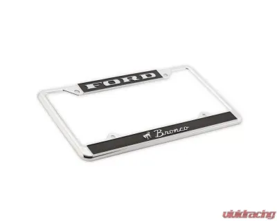 Scott Drake License Plate Frame for Ford Bronco 1966-1977, Chrome Zinc Metal Finish - ACC-LPF-BRONCO