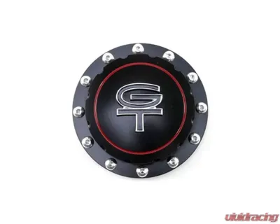 Scott Drake Billet Fuel Cap Black GT Emblem Ford Mustang 1964-1973 - B-9030-GT-BK