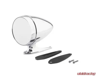 Scott Drake Chrome Bullet Mirror with Long Base and Standard Glass Driver Side Ford Mustang 1965-1968 - C5RZ-17696-AL