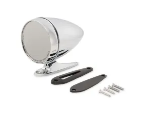 Scott Drake Chrome Bullet Exterior Mirror with Long Base and Convex Glass Ford Mustang 1965-1968