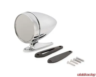 Scott Drake Chrome Bullet Exterior Mirror with Long Base and Convex Glass Ford Mustang 1965-1968 - C5RZ-17696-ALC