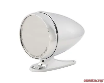 Scott Drake Chrome Bullet Exterior Mirror with Long Base and Convex Glass Ford Mustang 1965-1968 - C5RZ-17696-ALC