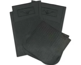 Scott Drake Floor Mat Set Rubber with Running Horse Logo Ford Mustang 1965-1966