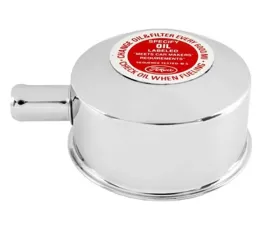 Scott Drake Chrome Oil Cap with Decal Ford Mustang 1965-1970