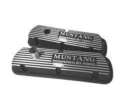 Scott Drake Block Letters Black Valve Covers Ford Mustang 1964-1973