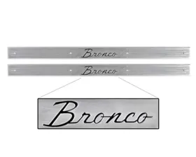 Scott Drake Door Sill Plates with Bronco Logo Billet Aluminum Pair Ford Bronco 1966-1977