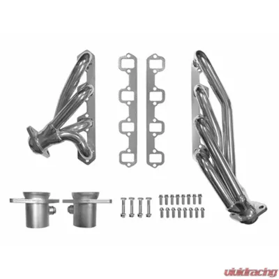Scott Drake Shorty Header 1-1/2" Silver Ceramic Coated Ford Bronco 1966-1977 - C6TZ-9430-CC-SH