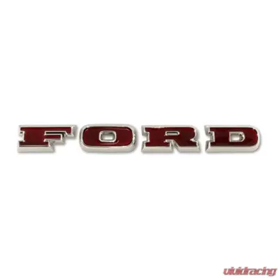 Scott Drake Ford Grill Letters Chrome with Red Inlay Ford Bronco 1967-1977 - C7TZ-8316-S