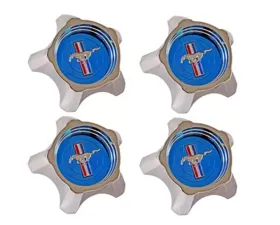 Scott Drake Styled Steel Hubcaps Blue Original Design Set of 4 Ford Mustang 1967