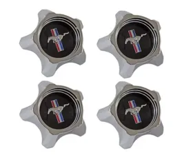 Scott Drake Styled Steel Hubcaps Black Design Set of 4 Ford Mustang 1967