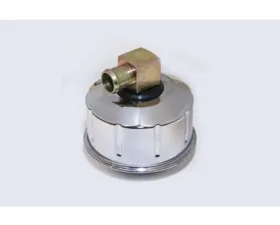 Scott Drake Closed Emissions Chrome Oil Cap With Gold Metal PCV Elbow. Ford Mustang 1968-1969