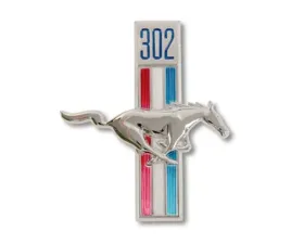 Scott Drake Fender Emblem Running Horse 302 Pin-On Passenegr Side Ford Mustang 1968