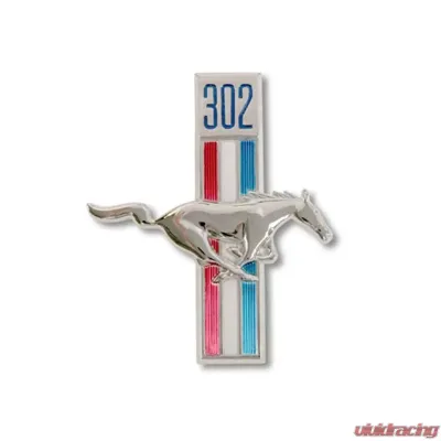 Scott Drake Fender Emblem Running Horse 302 Pin-On Passenegr Side Ford Mustang 1968 - C8ZZ-16228-A