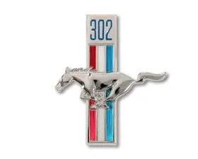 Scott Drake Fender Emblem Running Horse 302 Pin-On Driver Side Ford Mustang 1968