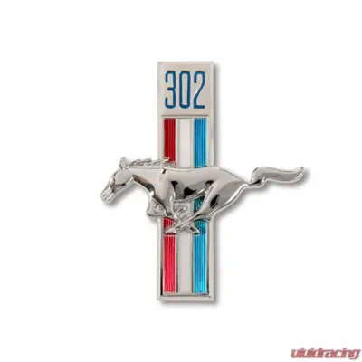 Scott Drake Fender Emblem Running Horse 302 Pin-On Driver Side Ford Mustang 1968 - C8ZZ-16229-A