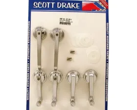 Scott Drake Coupe/Convertible Door Handle & Window Crank Kit Late Ford Mustang 1965-1967
