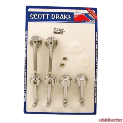 Scott Drake Coupe/Convertible Door Handle & Window Crank Kit Late Ford Mustang 1965-1967 - KIT-DH-4