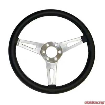 Scott Drake Corso Feroce 15" Black Leather Steering Wheel 6 Hole Ford Mustang 1965-1973 - S1MS-3600-BK-6
