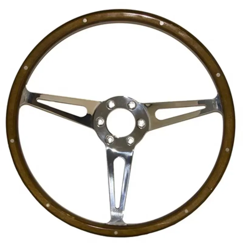 Scott Drake GT350 Style Genuine Wood & Aluminum 14" 6 Hole Steering Wheel Ford Mustang 1965-1973 - S1MS-3600-WG146