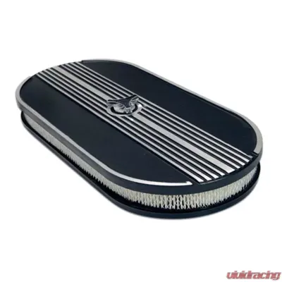 Scott Drake Aluminum Oval Air Cleaner Assembly Black - S1MS-9600-P