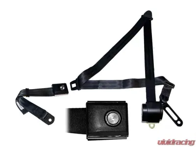 Scott Drake 3-Point Retractable Seat Belt-Black Ford Mustang 1964.5-1973 - SB-3P-BK