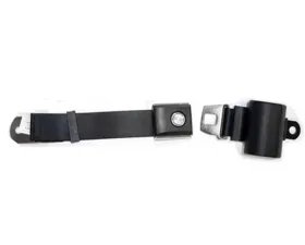 Scott Drake Black Retractable Seat Belt with Starburst Pushbutton Buckle Ford Mustang 1965-1973