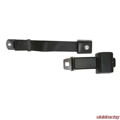 Scott Drake Black Retractable Seat Belt with Starburst Pushbutton Buckle Ford Mustang 1968-1973 - SB-BK-68-PBSB