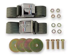 Scott Drake Seat Belt Set with Mustang Emblem