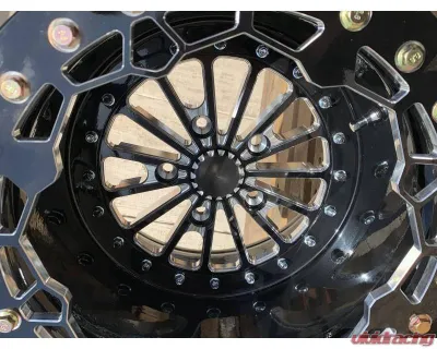 Alba Racing Crushers Pro Billet UTV Beadlock Wheels 15" 5x4.5 Polaris Pro R 2022+ - 608-15-4.5-FCT-MIT-B