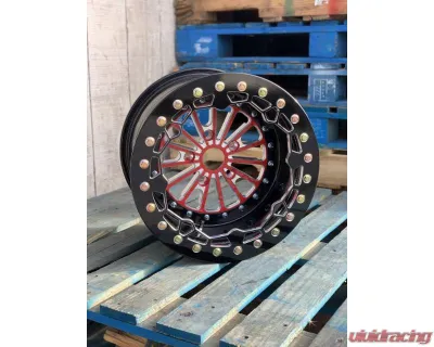 Alba Racing Crushers Pro Billet UTV Beadlock Wheels 15" 5x4.5 Polaris Pro R 2022+ - 608-15-4.5-FCT-MIT-B