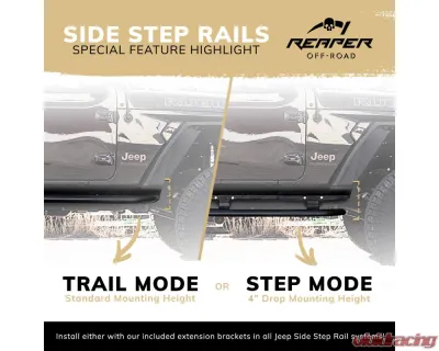 Reaper Off-Road Immortal Side Step 4 Dr Jeep Wrangler 2007-2018 - JSR05