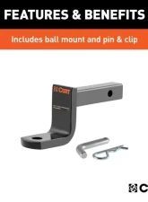 Curt 1-1/4" Class 1 Trailer Hitch Ball Mount Kia Soul 2020-2022                                     - 115753 - Image 7