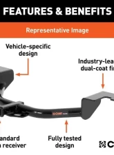 Curt 1-1/4" Class 1 Trailer Hitch Ball Mount Buick Encore Gx | Chevrolet Trailblazer 2020-2023                                     - 116123 - Image 3