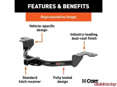 Curt 1-1/4" Class 1 Trailer Hitch Ball Mount Buick Encore Gx | Chevrolet Trailblazer 2020-2023 - 116123