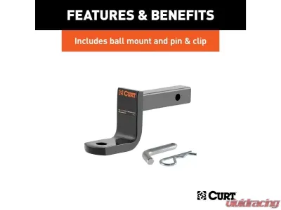 Curt 1-1/4" Class 1 Trailer Hitch Ball Mount Kia Forte 2019 - 116153