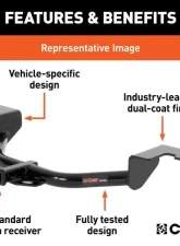 Curt 1-1/4" Class 1 Trailer Hitch Ball Mount Kia Forte 2020-2022                                     - 116203 - Image 3