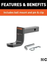 Curt 1-1/4" Class 1 Trailer Hitch Ball Mount Kia Forte 2020-2022                                     - 116203 - Image 7