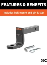 Curt 1-1/4" Class 1 Trailer Hitch Ball Mount Mazda 3 Sedan 2019-2021                                     - 116363 - Image 7