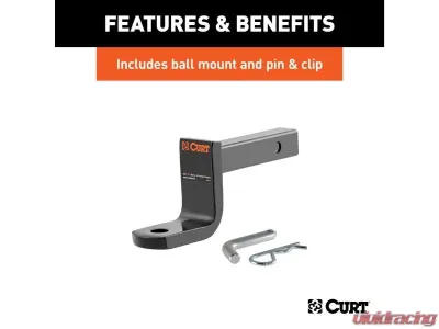 Curt 1-1/4" Class 1 Trailer Hitch Ball Mount Mazda 3 Sedan 2019-2021 - 116363