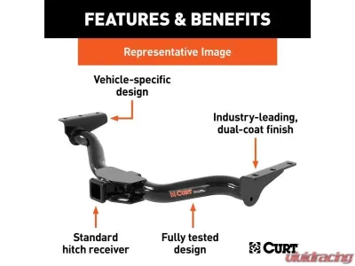 Curt 2" Class 3 Trailer Hitch Receiver Chrysler Pacifica EXCept Hybrid 2017-2022 - 13462