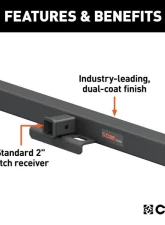 Curt 2" No Side Plates 44" Universal Weld-On Hitch Center Section Receiver                                     - 15920 - Image 3