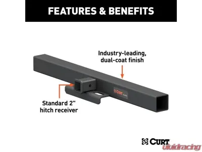 Curt 2" No Side Plates 44" Universal Weld-On Hitch Center Section Receiver - 15920