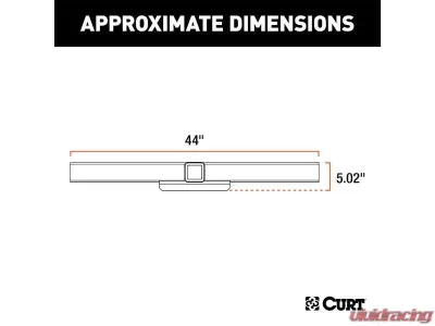 Curt 2 1/2" No Side Plates 44" Universal Weld-On Hitch Center Section Receiver - 15921