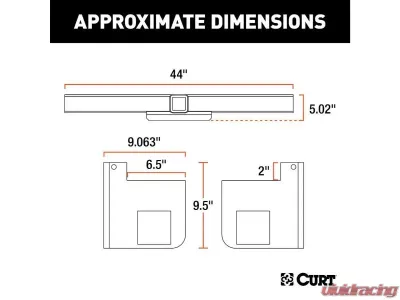 Curt 2-1/2" Up To 44" Frames 9" Drop Universal Weld-On Trailer Hitch Receiver - 15923