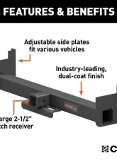 Curt 2-1/2" Up To 44" Frames 9" Drop Universal Weld-On Trailer Hitch Receiver                                     - 15923 - Image 3