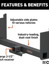 Curt 2-1/2" Up To 44" Frames 18" Drop Universal Weld-On Trailer Hitch Receiver                                     - 15924 - Image 3
