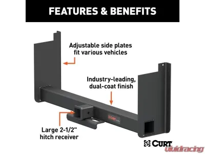 Curt 2-1/2" Up To 44" Frames 18" Drop Universal Weld-On Trailer Hitch Receiver - 15924