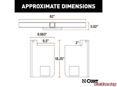 Curt 2-1/2" Up To 62" Frames 18" Drop Universal Weld-On Trailer Hitch Receiver - 15926